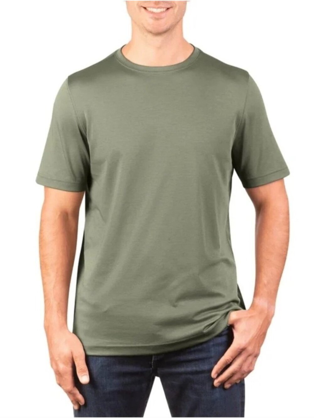 NWOT Kirkland Signature Men's S Olive Green T-Shirt Pima Cotton
